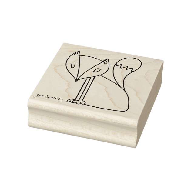 Sitting Fox Rubber Stamp