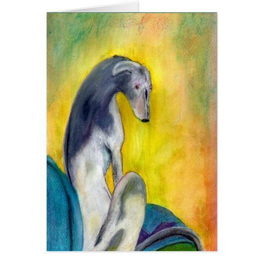 Sitting Greyhound (a394) Cards (Front)