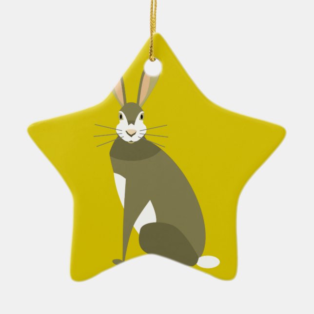Sitting Hare Ceramic Ornament (Front)
