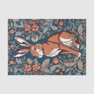 Sitting Hare William Morris Inspired Floral Tissue Paper