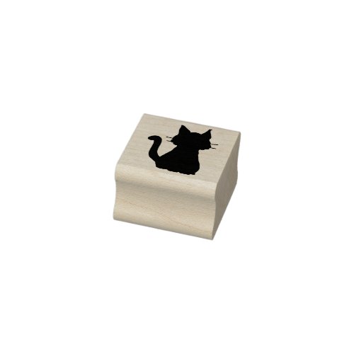 Sitting Kitty Cat Silhouette Rubber Stamp