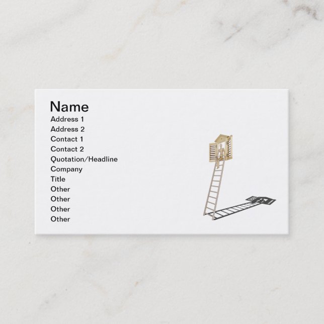 Sitting Ladder Shuttered Window Business Card (Front)