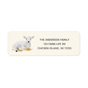 Sitting lamb return address Label