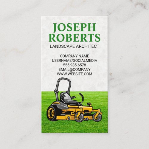 Sitting Lawn Mower  Cut Grass Business Card