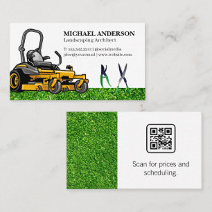 Sitting Lawn Mower Hedge Trimmers Grass Business Card