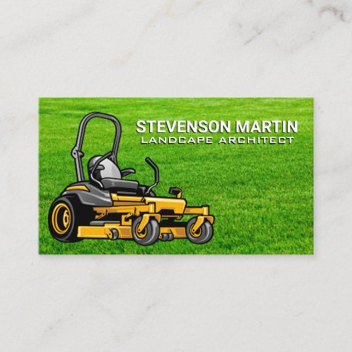 Sitting Lawnmower  Grass Business Card