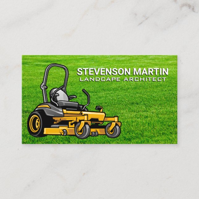 Sitting Lawnmower | Grass Business Card (Front)