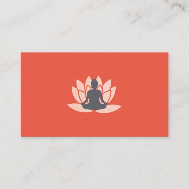 Sitting Lotus Flower Marbled Business Card (Front)