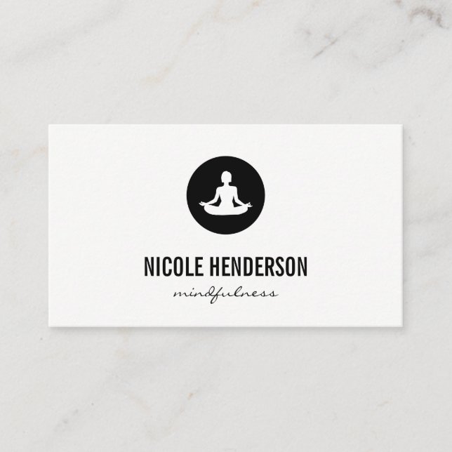 Sitting Lotus Pose Minimalist Business Card (Front)