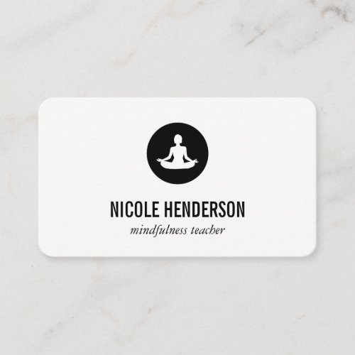 Sitting Lotus Pose Minimalist Business Card