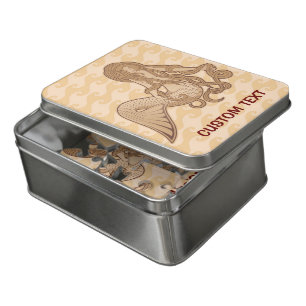 Sitting Mermaid Beige Jigsaw Puzzle