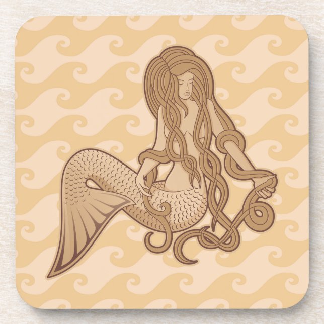 Sitting Mermaid Beverage Coaster (Front)