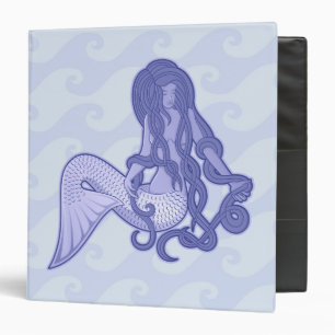 Sitting Mermaid Blue 3 Ring Binder