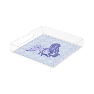 Sitting Mermaid Blue Acrylic Tray