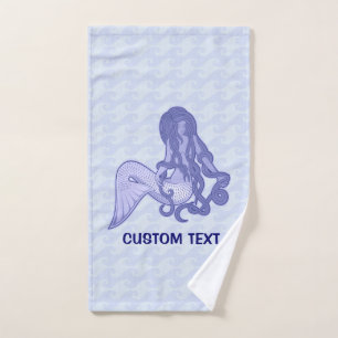 Sitting Mermaid Blue Bath Towel Set