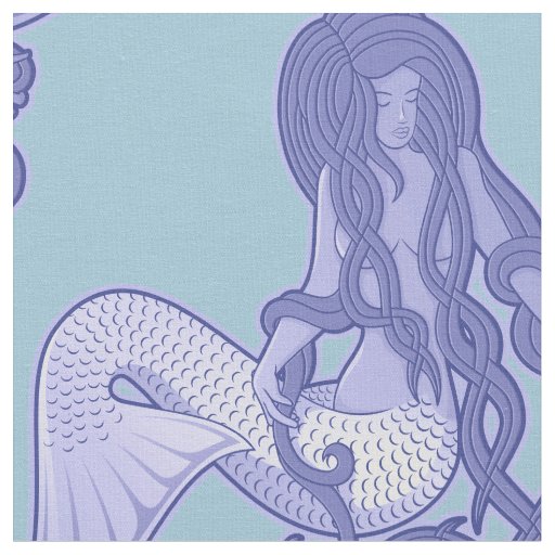 Sitting Mermaid Blue Fabric