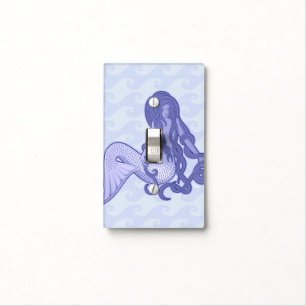 Sitting Mermaid Blue Light Switch Cover