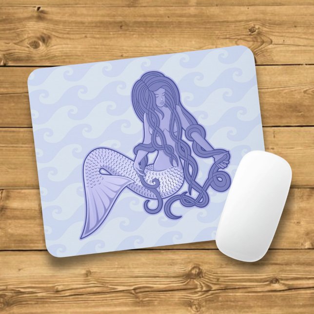 Sitting Mermaid Blue Mouse Pad (Creator Uploaded)