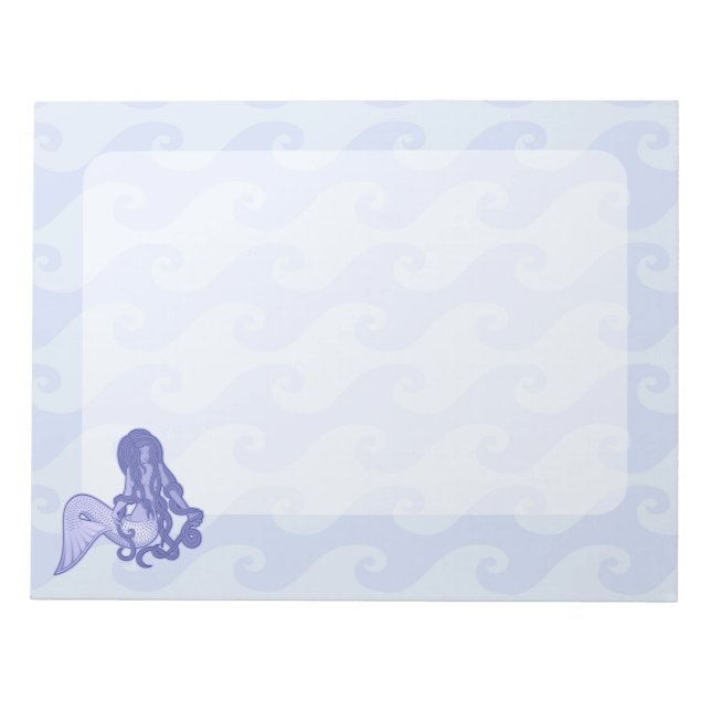 Sitting Mermaid Blue Notepad (Front)