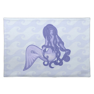 Sitting Mermaid Blue Placemat