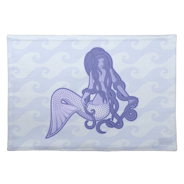 Sitting Mermaid Blue Placemat (Front)
