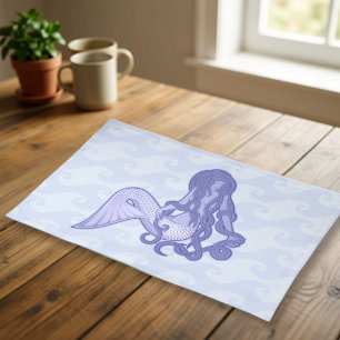 Sitting Mermaid Blue Placemat