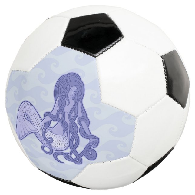 Sitting Mermaid Blue Soccer Ball (Three Quarter)