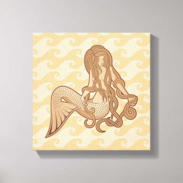 Sitting Mermaid Canvas Print (Front)