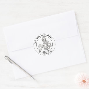 Sitting Mermaid Envelope Seal Stickers