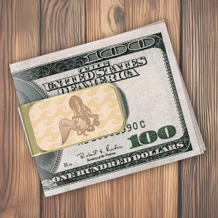 Sitting Mermaid Gold Finish Money Clip
