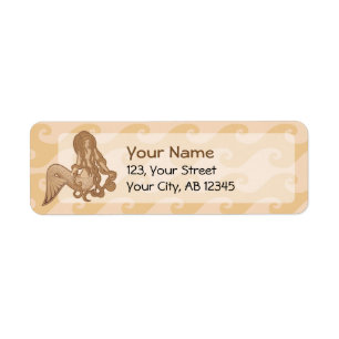 Sitting Mermaid Label