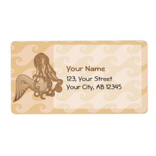 Sitting Mermaid Label