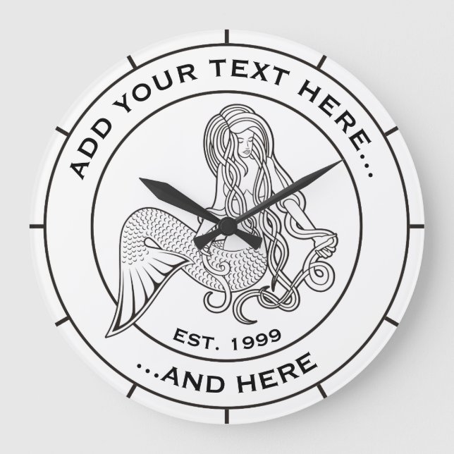 Sitting Mermaid Large Clock (Front)