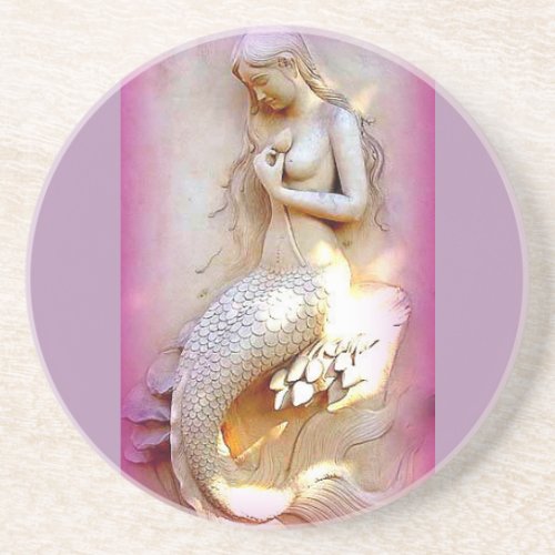 sitting mermaid lavender coaster