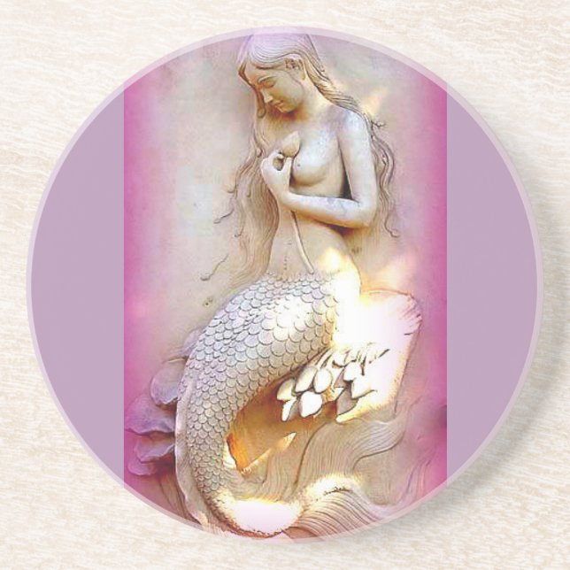 sitting mermaid lavender coaster (Front)