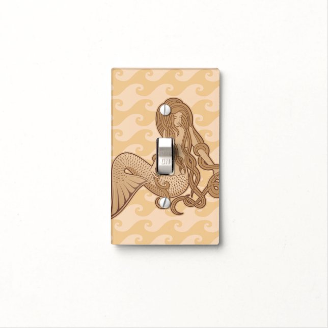 Sitting Mermaid Light Switch Cover (In Situ)