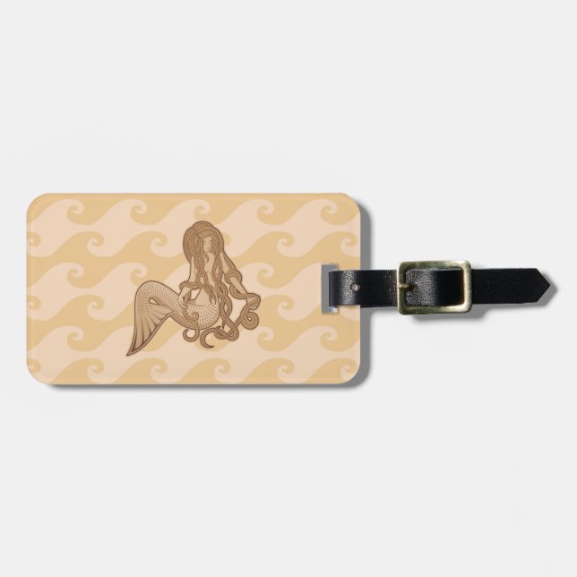 Sitting Mermaid Luggage Tag (Front Horizontal)