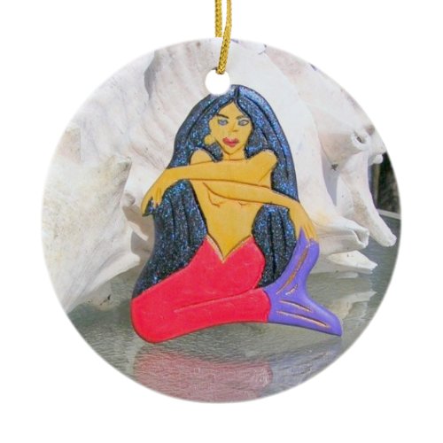 sitting mermaid ornament