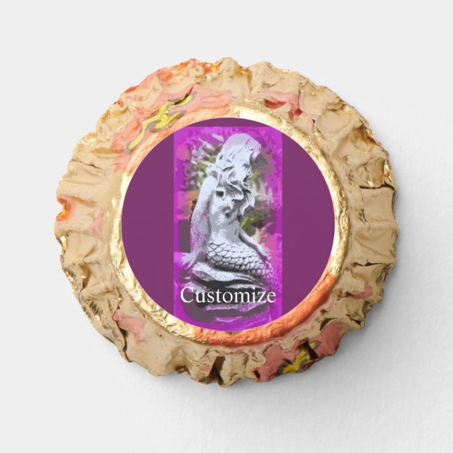 sitting mermaid purple edible frosting reese's peanut butter cups (Front)