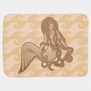 Sitting Mermaid Swaddle Blanket