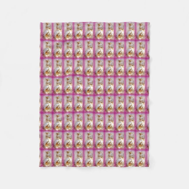 sitting mermaids lavender fleece blanket (Front)