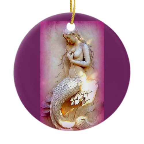 sitting mermaids lavender ornament