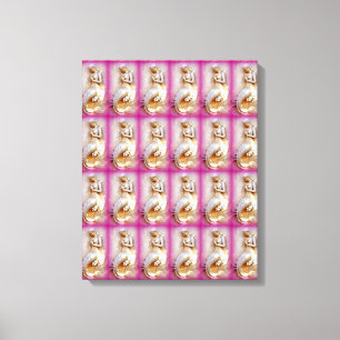 sitting mermaids lavender wrapped canvas print