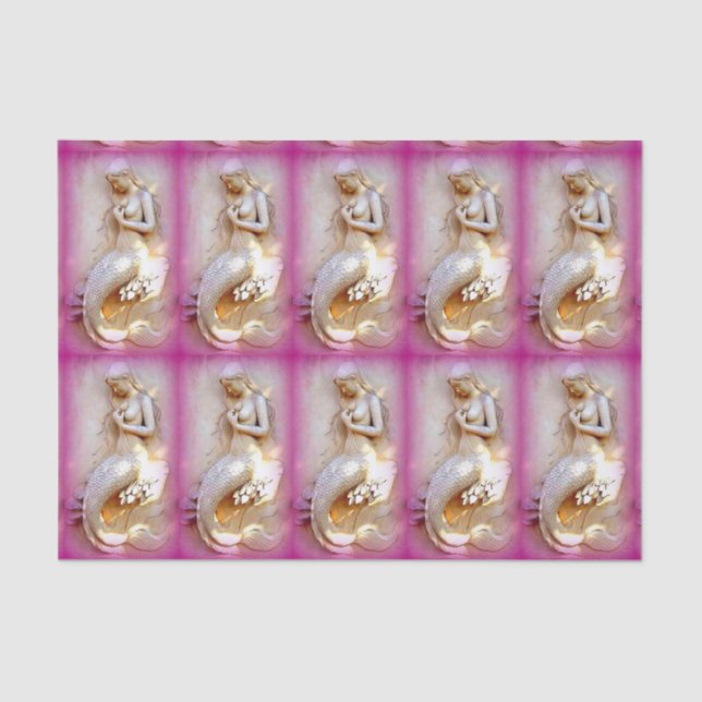 sitting mermaids pink tissue paper (Front)