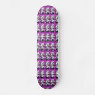 sitting mermaids purple skateboard deck