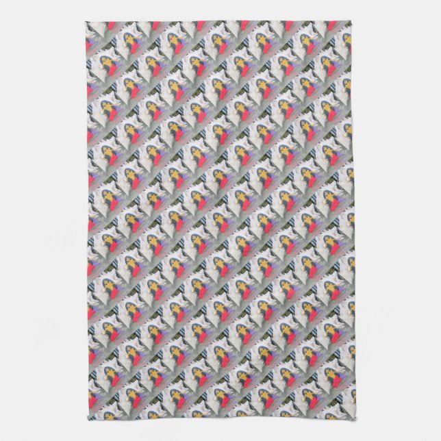 sitting mermaids towel (Vertical)