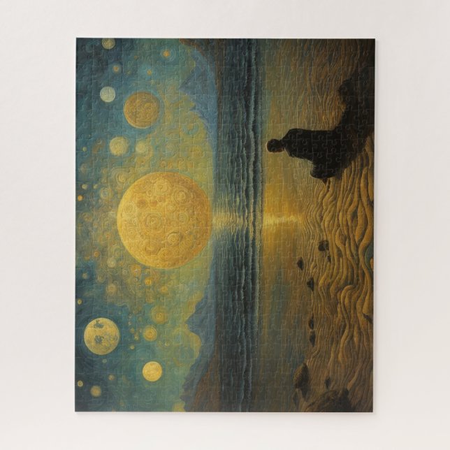 Sitting on the beach of the surreal world jigsaw puzzle (Vertical)