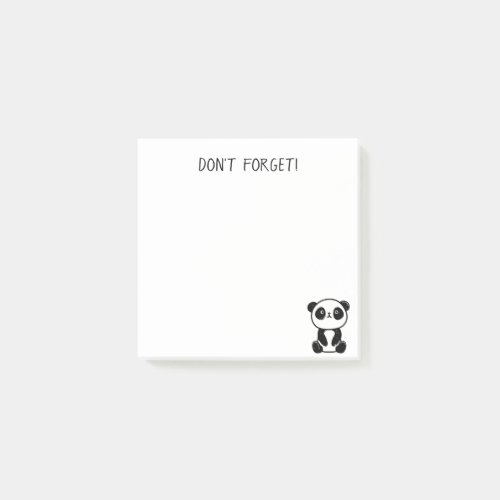 Sitting Panda Bear 3 x 3 Post_it Notes