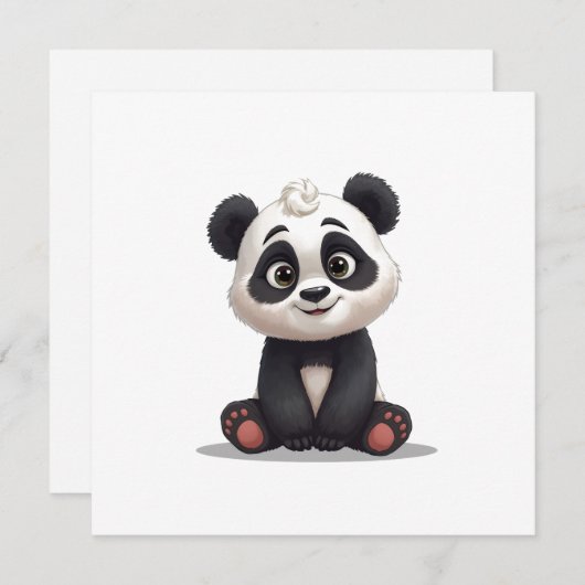 Sitting Panda Bear Cartoon Illustration Artwork (Front/Back)