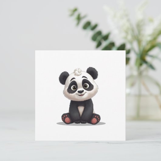 Sitting Panda Bear Cartoon Illustration Artwork (Standing Front)